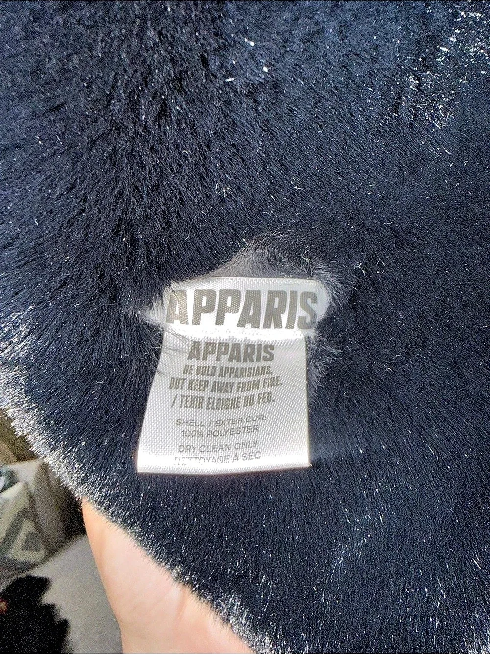 Apparis Kai Faux Fur Scarf Color Block Black & White Like New